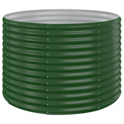 vidaXL Jardinera arriate acero recubrimiento polvo verde 100x100x68 cm