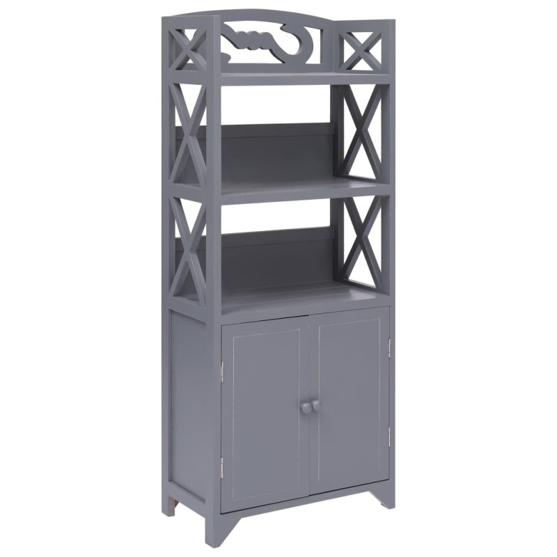 vidaXL Mueble de baño madera de paulownia gris 46x24x116 cm vidaXL Mueble de baño madera de paulownia gris 46x24x116 cm