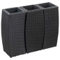 vidaXL Conjunto de arriates de ratán sintético negro 3 piezas vidaXL Conjunto de arriates de ratán sintético negro 3 piezas