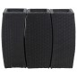 vidaXL Conjunto de arriates de ratán sintético negro 3 piezas vidaXL Conjunto de arriates de ratán sintético negro 3 piezas