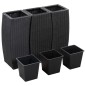 vidaXL Conjunto de arriates de ratán sintético negro 3 piezas vidaXL Conjunto de arriates de ratán sintético negro 3 piezas