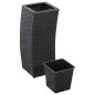 vidaXL Conjunto de arriates de ratán sintético negro 3 piezas vidaXL Conjunto de arriates de ratán sintético negro 3 piezas