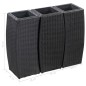 vidaXL Conjunto de arriates de ratán sintético negro 3 piezas vidaXL Conjunto de arriates de ratán sintético negro 3 piezas