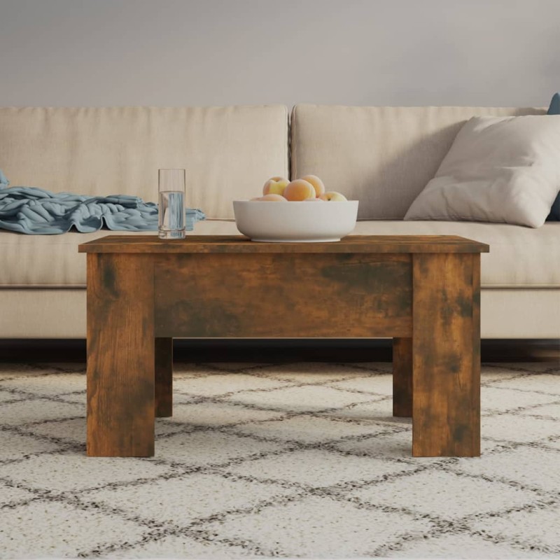 vidaXL Mesa de centro madera contrachapada roble ahumado 79x49x41 cm vidaXL Mesa de centro madera contrachapada roble ahumado 79x49x41 cm