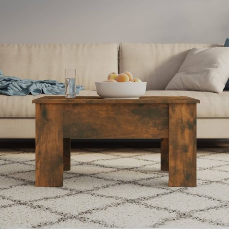 vidaXL Mesa de centro madera contrachapada roble ahumado 79x49x41 cm