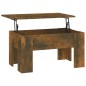vidaXL Mesa de centro madera contrachapada roble ahumado 79x49x41 cm vidaXL Mesa de centro madera contrachapada roble ahumado 79x49x41 cm