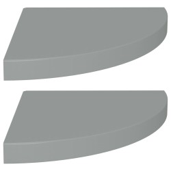vidaXL Estantes flotantes de esquina 2 uds MDF gris 35x35x3,8 cm