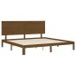vidaXL Estructura cama y cabecero madera maciza marrón miel 200x200 cm vidaXL Estructura cama y cabecero madera maciza marrón miel 200x200 cm