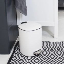HI Papelera con pedal metal blanco 5 L