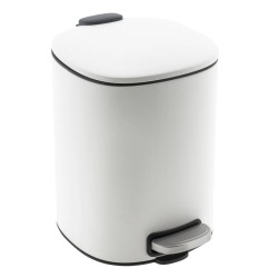 HI Papelera con pedal metal blanco 5 L