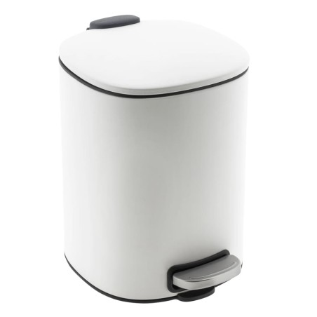 HI Papelera con pedal metal blanco 5 L