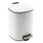 HI Papelera con pedal metal blanco 5 L HI Papelera con pedal metal blanco 5 L