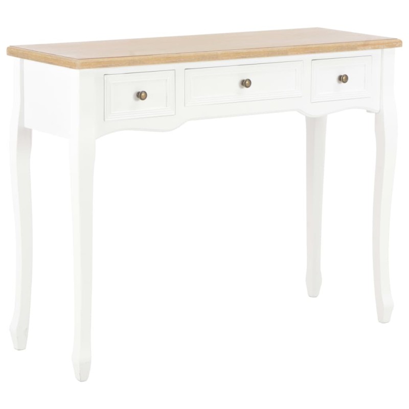 vidaXL Mesa consola tocador con 3 cajones blancos vidaXL Mesa consola tocador con 3 cajones blancos