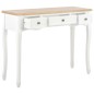 vidaXL Mesa consola tocador con 3 cajones blancos vidaXL Mesa consola tocador con 3 cajones blancos