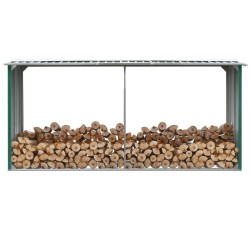 vidaXL Casetilla para leña acero galvanizado verde 30x92x153 cm