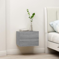 vidaXL Mesitas de noche 2 uds contrachapada gris Sonoma 40x30x30 cm