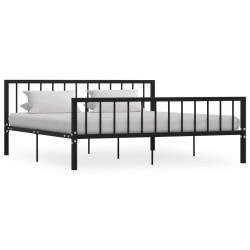 vidaXL Estructura de cama de metal negro 180x200 cm