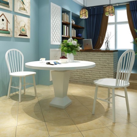vidaXL Sillas de comedor 2 unidades madera maciza  de caucho blanca