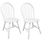 vidaXL Sillas de comedor 2 unidades madera maciza  de caucho blanca
