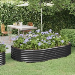 vidaXL Jardinera arriate acero recubierto polvo antracita 214x140x36cm