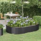 vidaXL Jardinera arriate acero recubierto polvo antracita 214x140x36cm vidaXL Jardinera arriate acero recubierto polvo antracita 214x140x36cm