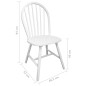 vidaXL Sillas de comedor 2 unidades madera maciza  de caucho blanca