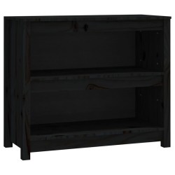 vidaXL Estantería madera maciza de pino negra 80x35x68 cm