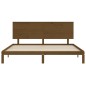 vidaXL Estructura cama y cabecero madera maciza marrón miel 200x200 cm vidaXL Estructura cama y cabecero madera maciza marrón miel 200x200 cm