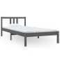 vidaXL Estructura de cama madera maciza gris 90x200 cm vidaXL Estructura de cama madera maciza gris 90x200 cm