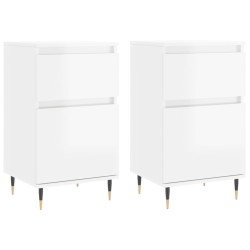 vidaXL Aparadores 2 uds madera de ingeniería blanco brillo 40x35x70 cm