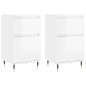 vidaXL Aparadores 2 uds madera de ingeniería blanco brillo 40x35x70 cm