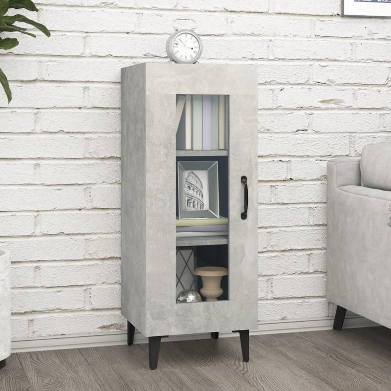 vidaXL Aparador de madera contrachapada gris hormigón 34,5x34x90 cm vidaXL Aparador de madera contrachapada gris hormigón 34,5x34x90 cm