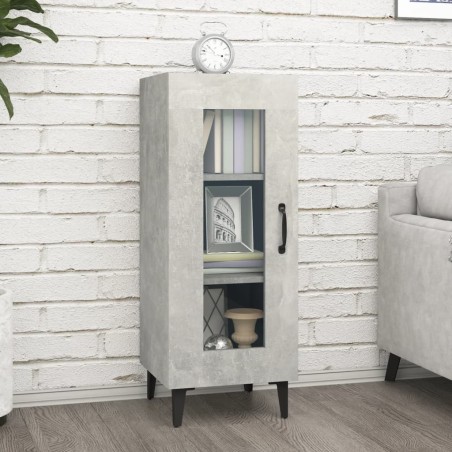 vidaXL Aparador de madera contrachapada gris hormigón 34,5x34x90 cm