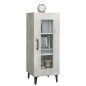 vidaXL Aparador de madera contrachapada gris hormigón 34,5x34x90 cm vidaXL Aparador de madera contrachapada gris hormigón 34,5x34x90 cm