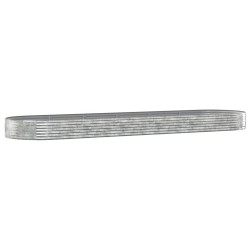 vidaXL Jardinera arriate acero recubrimiento polvo plata 523x140x36 cm
