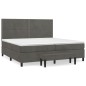 vidaXL Cama box spring con colchón terciopelo gris oscuro 200x200 cm vidaXL Cama box spring con colchón terciopelo gris oscuro 200x200 cm