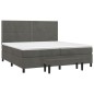 vidaXL Cama box spring con colchón terciopelo gris oscuro 200x200 cm vidaXL Cama box spring con colchón terciopelo gris oscuro 200x200 cm