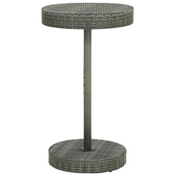 vidaXL Mesa de jardín de ratán sintético gris 60,5x106 cm