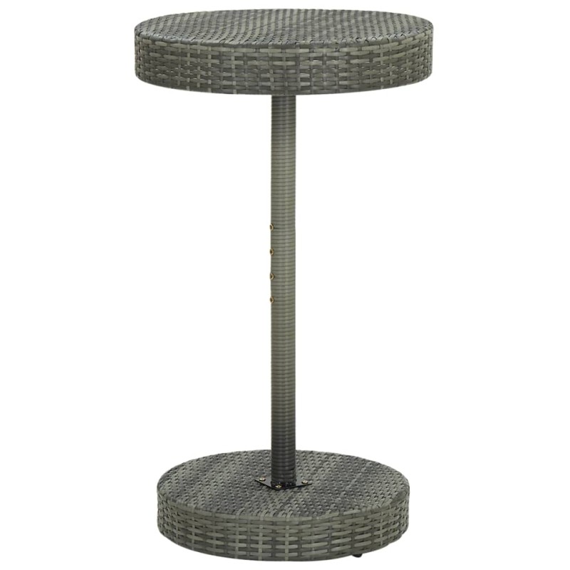 vidaXL Mesa de jardín de ratán sintético gris 60,5x106 cm vidaXL Mesa de jardín de ratán sintético gris 60,5x106 cm