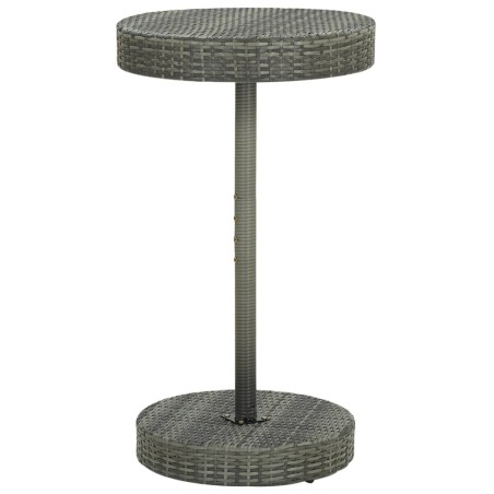 vidaXL Mesa de jardín de ratán sintético gris 60,5x106 cm