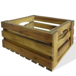 vidaXL Caja de manzanas de jardín para plantar de madera de acacia
