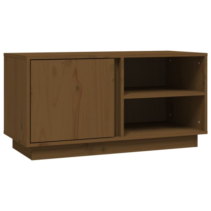 vidaXL Mueble de TV madera maciza de pino marrón miel 80x35x40,5 cm