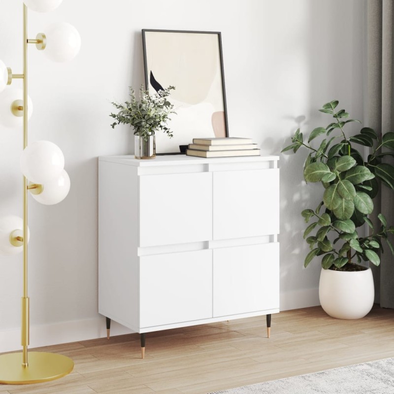 vidaXL Aparador de madera contrachapada blanco 60x35x70 cm vidaXL Aparador de madera contrachapada blanco 60x35x70 cm