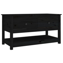vidaXL Mesa de centro de madera maciza de pino negra 102x49x55 cm