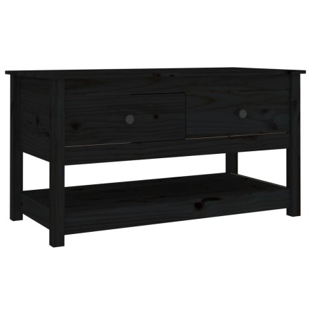 vidaXL Mesa de centro de madera maciza de pino negra 102x49x55 cm