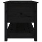 vidaXL Mesa de centro de madera maciza de pino negra 102x49x55 cm