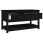 vidaXL Mesa de centro de madera maciza de pino negra 102x49x55 cm