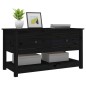 vidaXL Mesa de centro de madera maciza de pino negra 102x49x55 cm