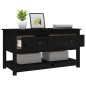 vidaXL Mesa de centro de madera maciza de pino negra 102x49x55 cm