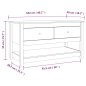 vidaXL Mesa de centro de madera maciza de pino negra 102x49x55 cm